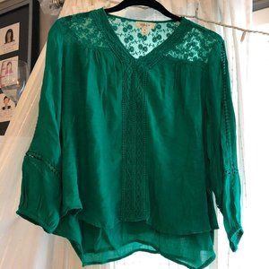Emerald Green Style & Co long-sleeve blouse